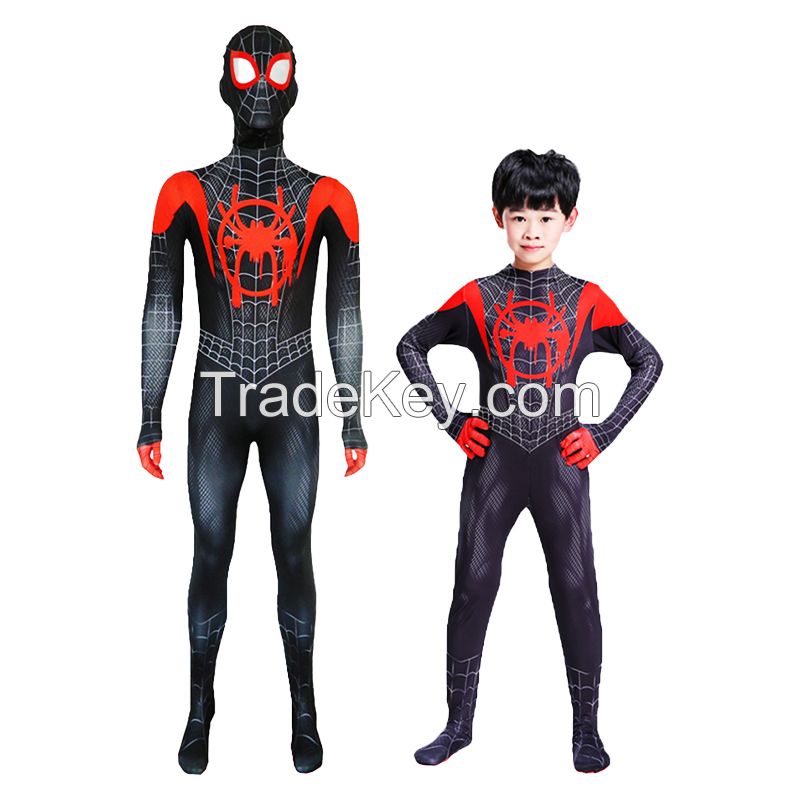 Spiderman boy costume superhero tight-fitting children's Black spider one-piece performance costume