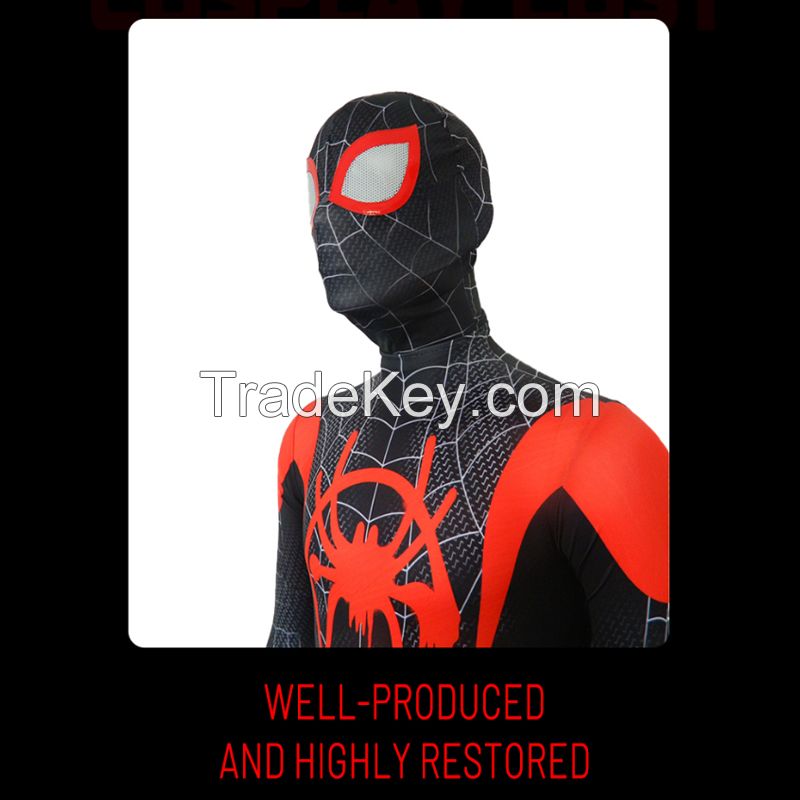 Spiderman boy costume superhero tight-fitting children&#039;s Black spider one-piece performance costume