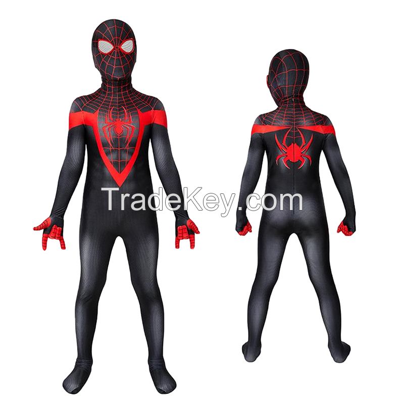 Spiderman boy costume superhero tight-fitting children's Black spider one-piece performance costume