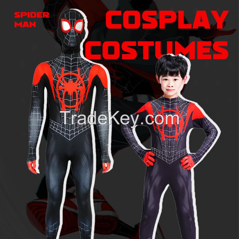 Spiderman boy costume superhero tight-fitting children's Black spider one-piece performance costume