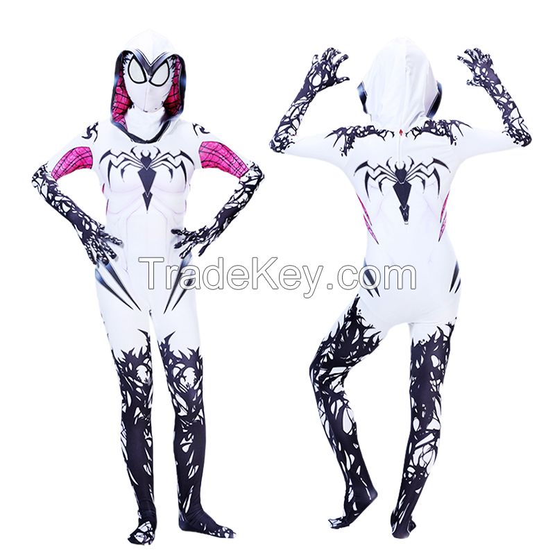 Gwen Female Spider-Man bodysuit Parallel Universe costume Gwen Spider Adult child hero costume