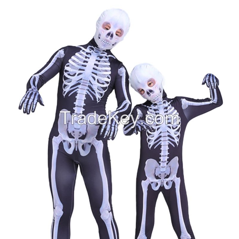 Halloween children's costume Boy skeleton costume Horror game ghost costume Family party cosplay costume