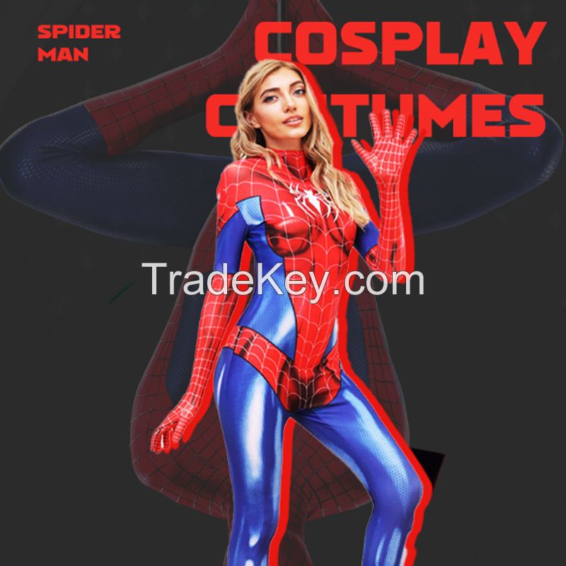 Spiderman bodysuit Adult children Family suit Black spider Tiktok the same drag costume costume onesie