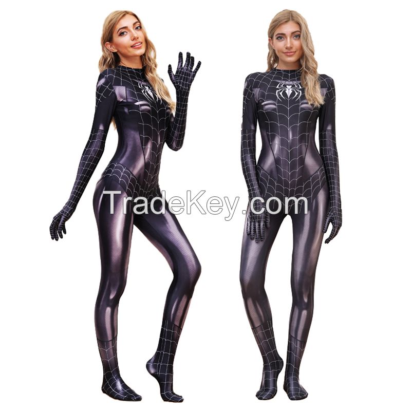 Spiderman bodysuit Adult children Family suit Black spider Tiktok the same drag costume costume onesie