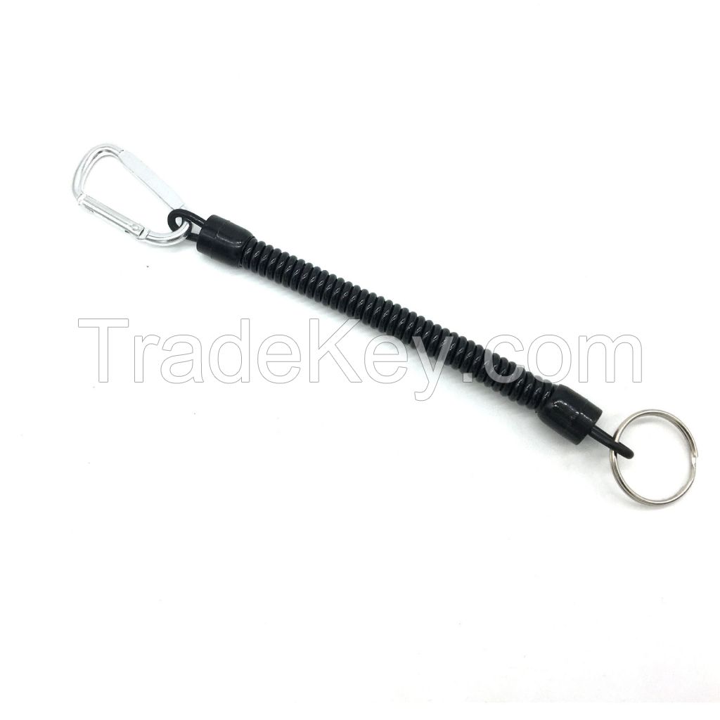Climbing Button Carabiner Anti-Lost Spring Rope Multi-Function Tool Fishing Gear Protective Rod Connecting Rope for Fishing Rod