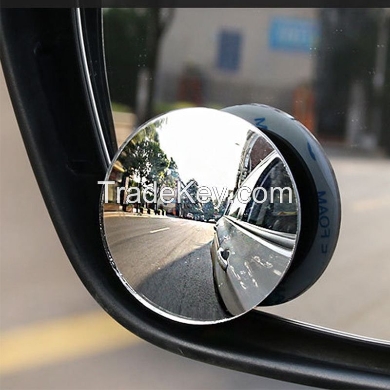 Blind Spot Mirror Glass Convex Lens Frameless Adjustable Blind Spot Mirror for All Universal Vehicles Car Stick