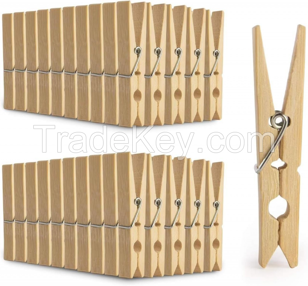Bamboo Pegs Strong Clothes Pegs for Washing Line Laundry Pegs
