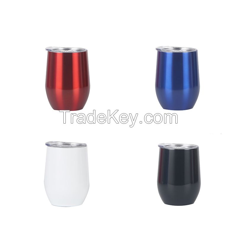 12 oz Stainless Steel Beer Thermos Mug Tumbler With Lid Travel Office Double Wall Vacuum Insulated Cup