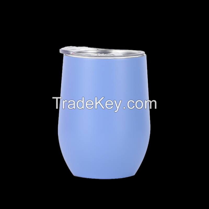 12 oz Stainless Steel Beer Thermos Mug Tumbler With Lid Travel Office Double Wall Vacuum Insulated Cup