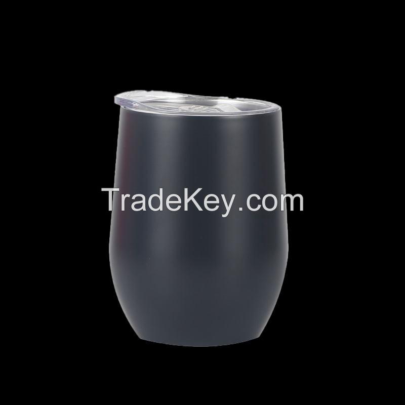12 oz Stainless Steel Beer Thermos Mug Tumbler With Lid Travel Office Double Wall Vacuum Insulated Cup