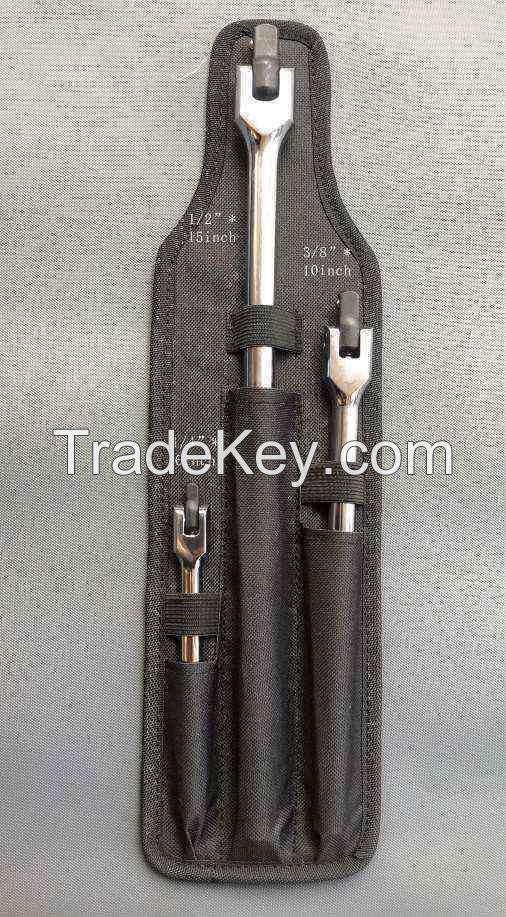 3pcs 1/4  3/8  1/2 Breaker bar  Flexible handle set rubber ring