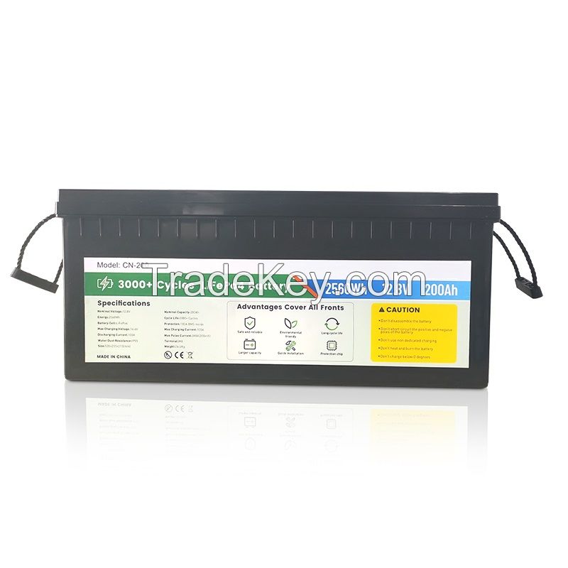 12.8V 200Ah 2560Wh Rv Battery Lifepo4 Battery Built In BMS Off Grid Energy Storage System Marine RV