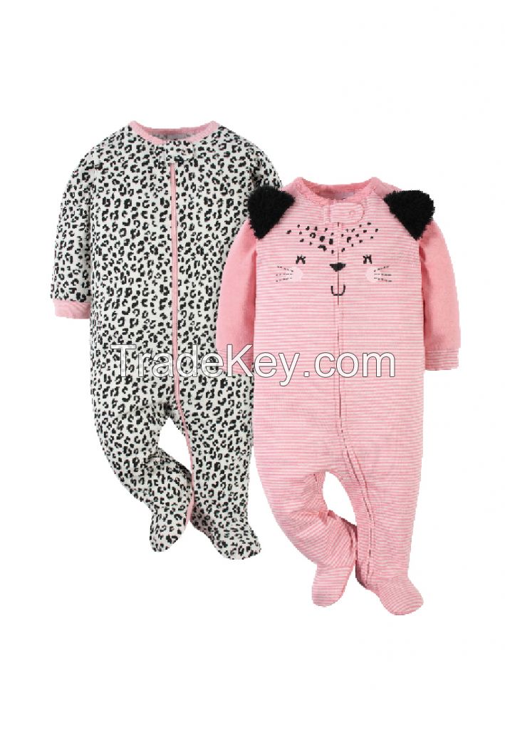 Gerber Childrenswear 2-Pack Baby Girls Leopard Sleep N Plays