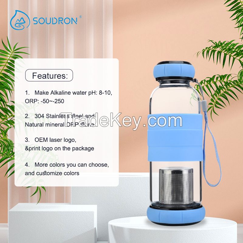 Hydrogen Water Bottle Alkaline Glass Ionized Water Bottle