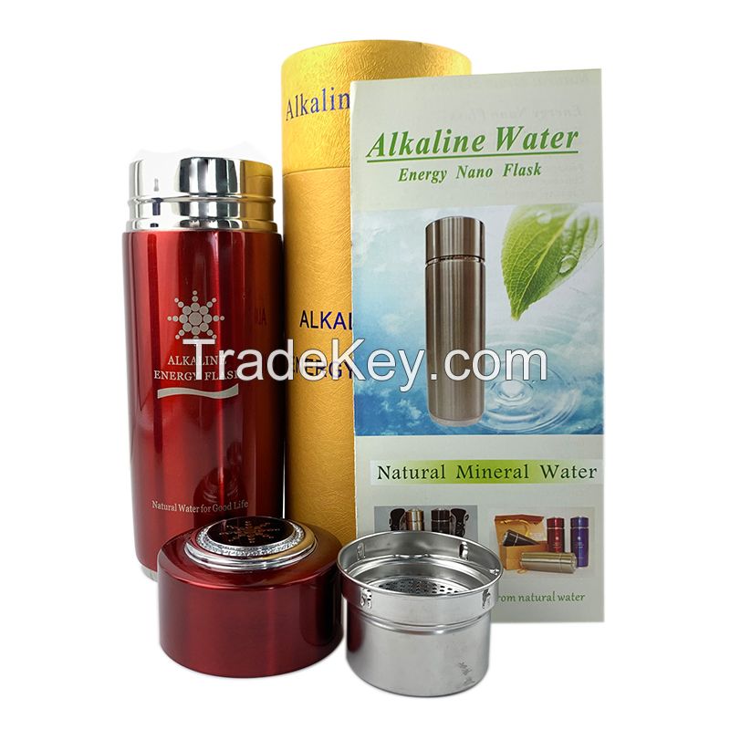 High PH dual filter 4 colors filtered alkaline water bottle