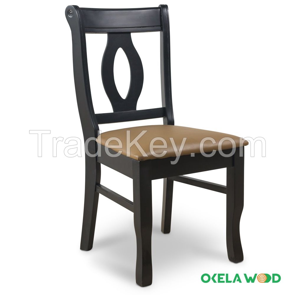 High quality natural rubber wood dining chair products with reasonable price from the factory in Vietnam 