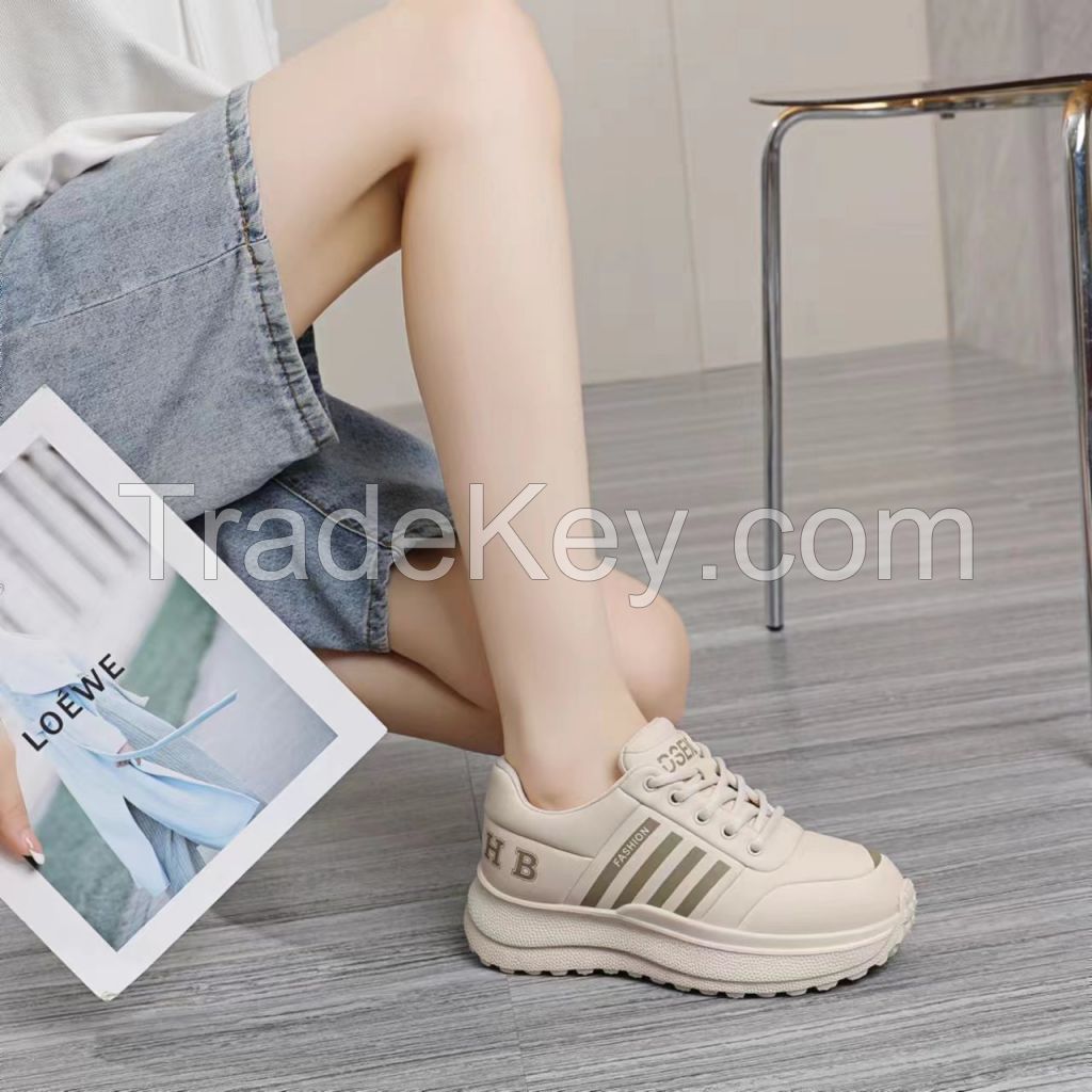 Women's Shoes Leather Soft Foam Sole Increase Bread Shoes for Women