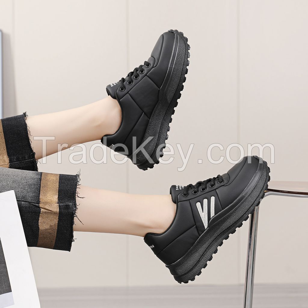 Women's Shoes Leather Soft Foam Sole Increase Bread Shoes for Women