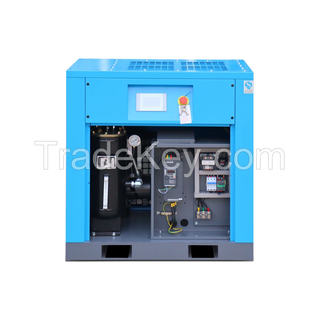 Panrui air compressor 7.5 11 15...75KW Screw type PM VSD Industrual compressor Silent