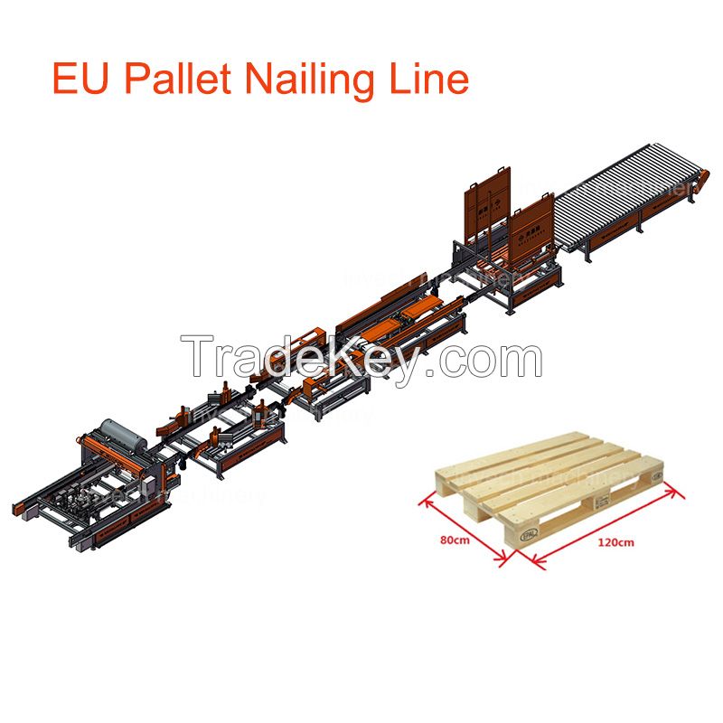 Wood Pallet Making Machine Blocks Pallet Nailing Line