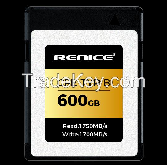 RENICE 600GB CFexpress Type B Card Read Speeds:1750MB/s Write Speeds:1700MB/s for EOSR3 R5 R5C C300 1DX C500 Z9 Z7II Z6II Z7 Z6 D6 D5 D850 D500 X-H2S X-H2 GH6 S1 S1R