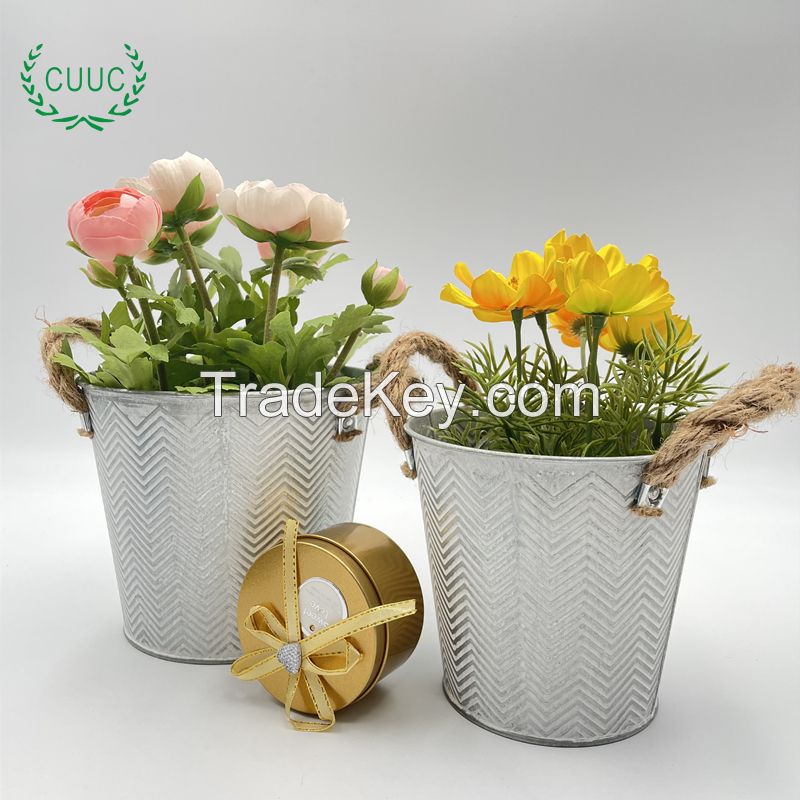 Metal Artificial Flower Pot for Home Decoration