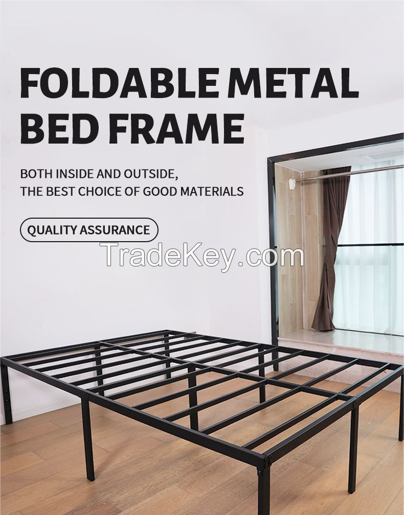 Wrought iron bed Iron frame bed Fashion double bed Modern simple bedroom Rental room Dormitory bed board bed