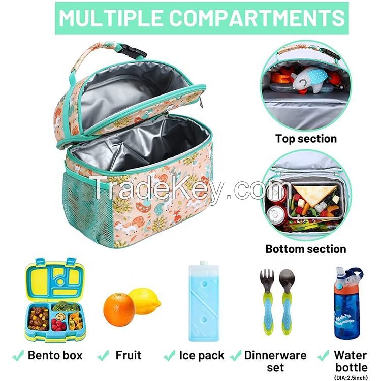 Insulated Toddlers Lunch Box Bags Customized Pattern for School Picnic Travel Outdoor