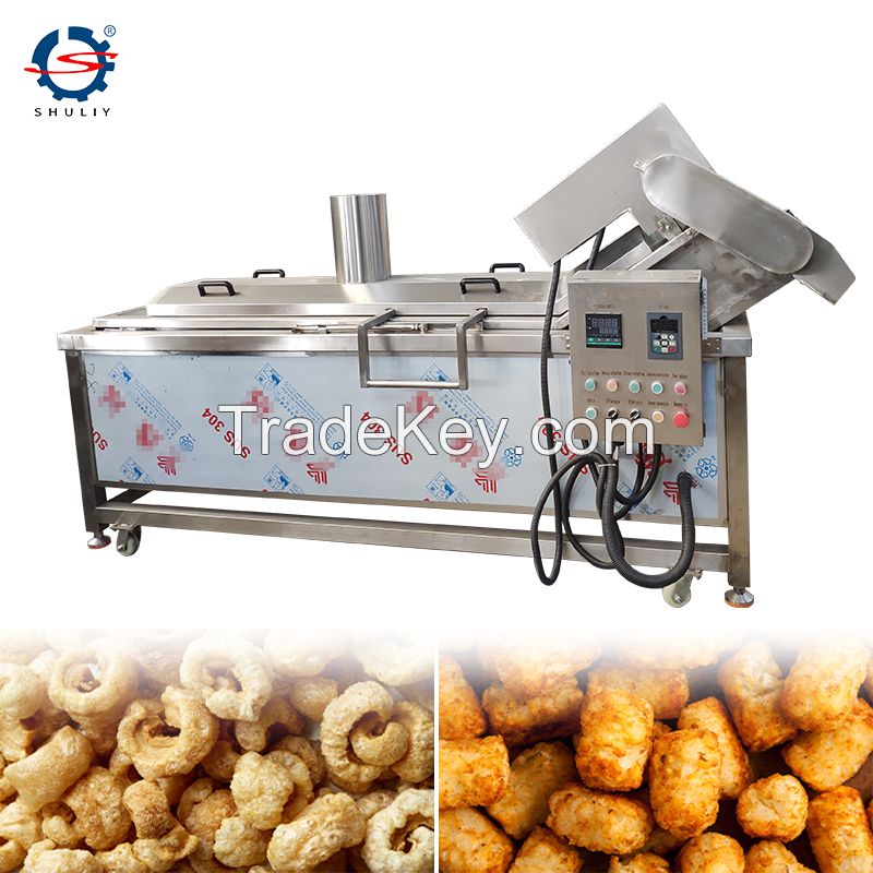continuous small crispy meat frying machine onion ring frying machine snack food fryer