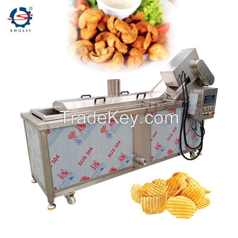 CE approved continuous nugget burger fryer automatic snack food frying machine peanut frying machine 