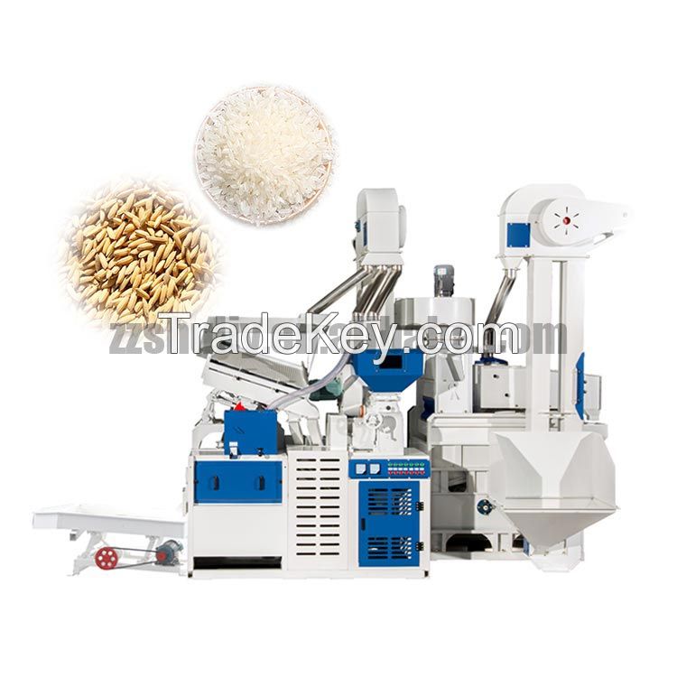 Combined rice miller with rice huller and polisher for sale and packing machine