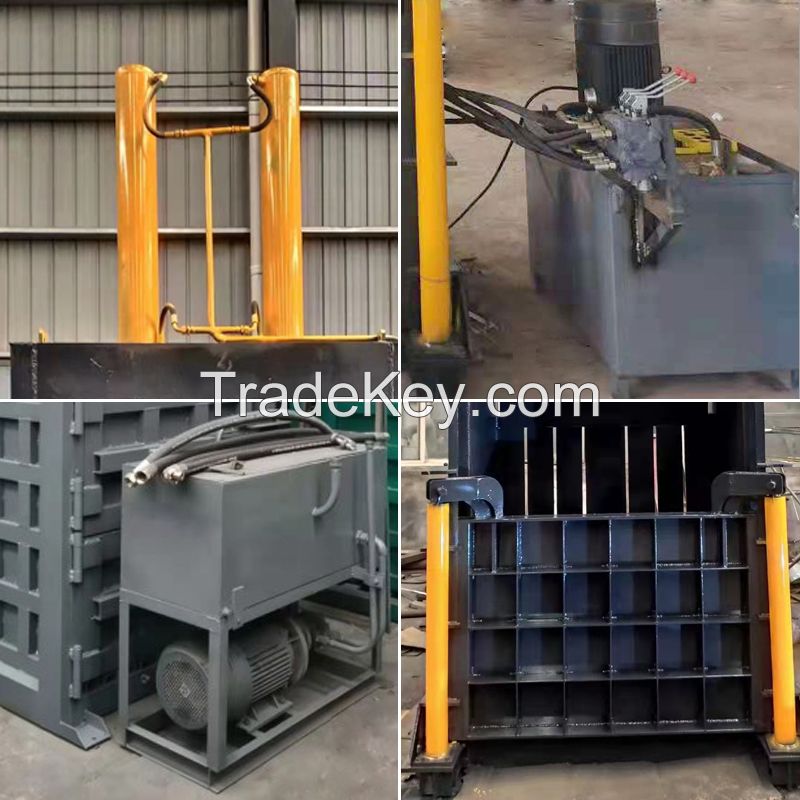  Semi Automatic Vertical Garbage Station Scrap Baler Hydraulic Baling Press Machine Cardboard Plastic 20T Baler Compactor