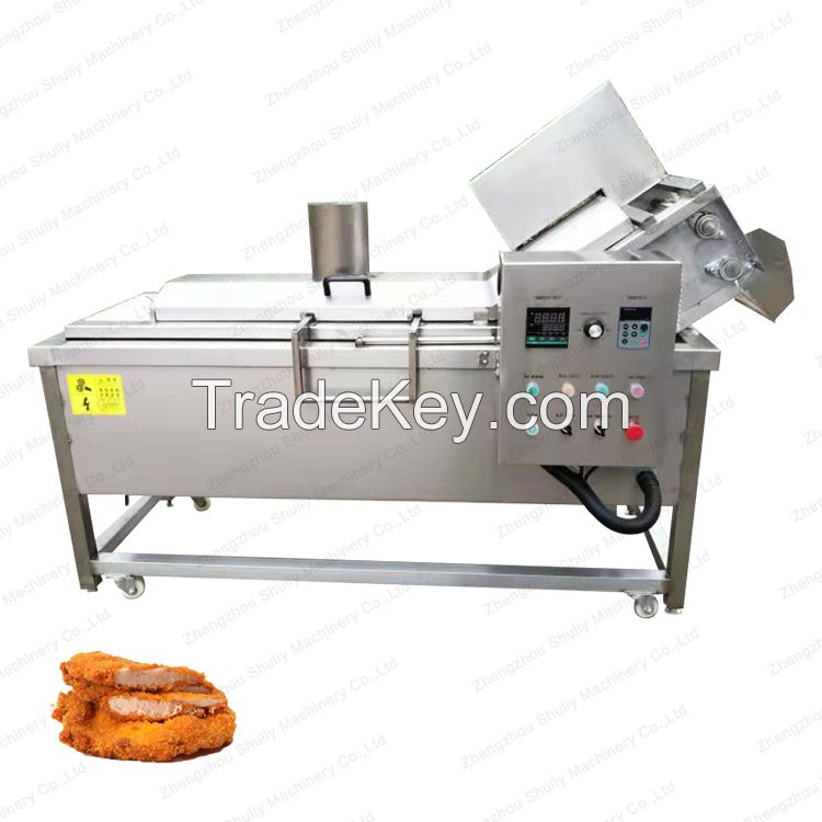continuous frying machine potato chips fryer with gas heating
