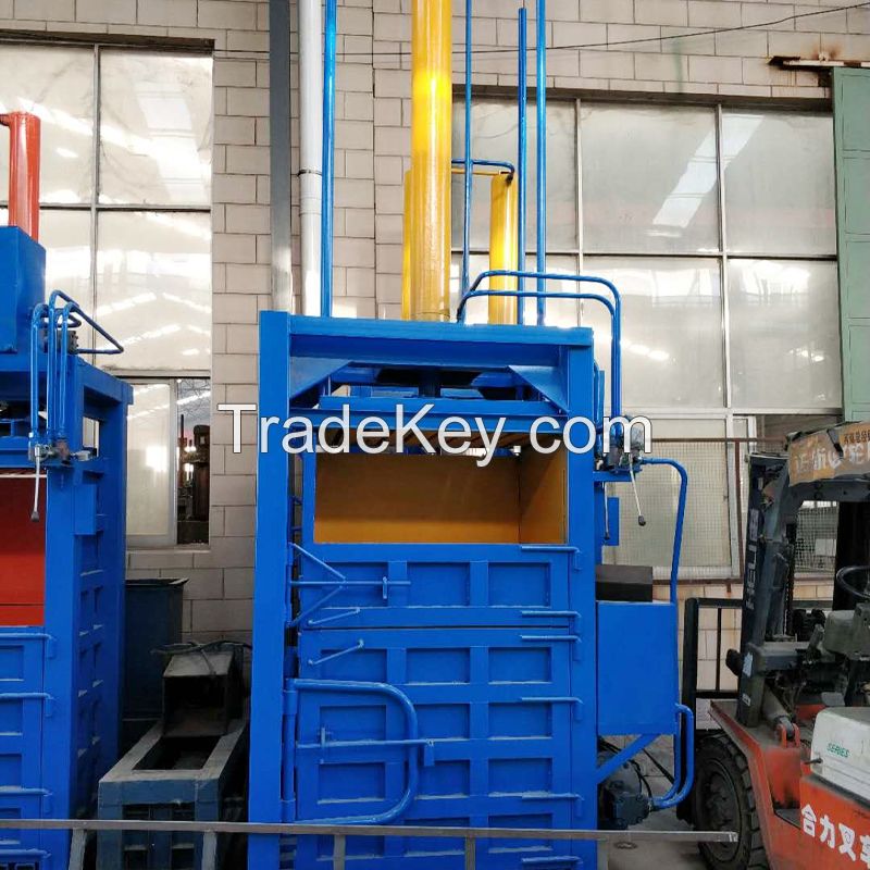  Semi Automatic Vertical Garbage Station Scrap Baler Hydraulic Baling Press Machine Cardboard Plastic 20T Baler Compactor