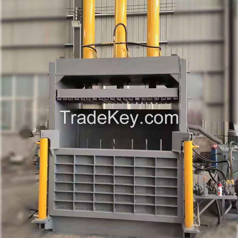  Semi Automatic Vertical Garbage Station Scrap Baler Hydraulic Baling Press Machine Cardboard Plastic 20T Baler Compactor