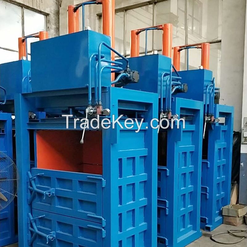  Semi Automatic Vertical Garbage Station Scrap Baler Hydraulic Baling Press Machine Cardboard Plastic 20T Baler Compactor