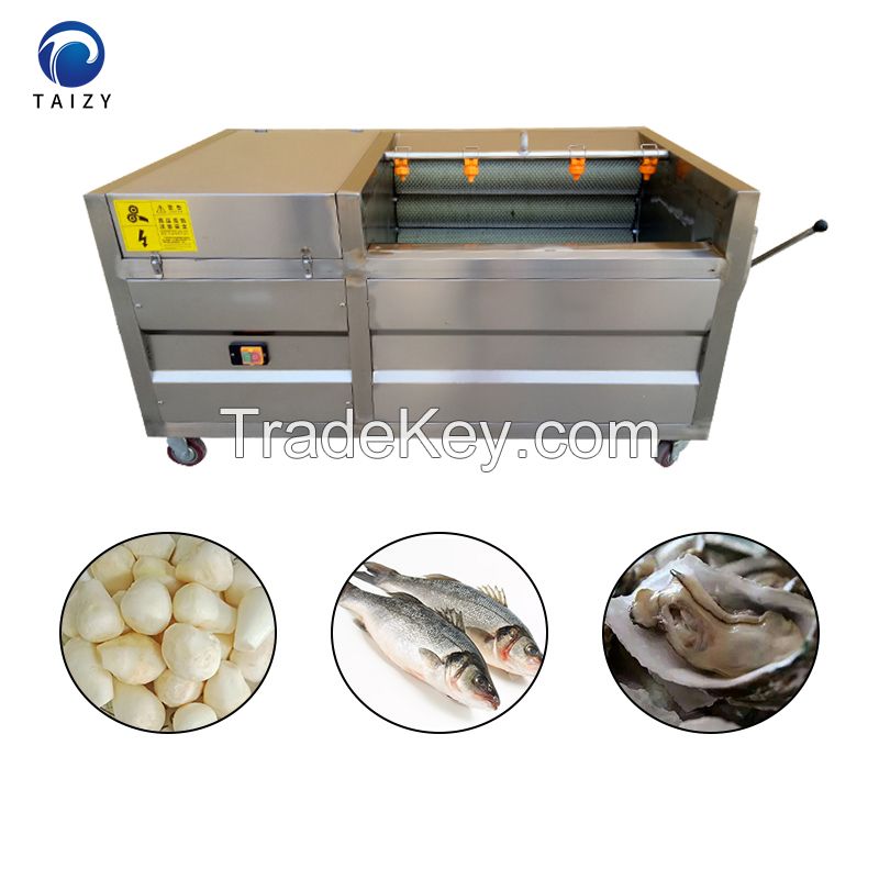 Potato Washing Peeling Machine Root Vegetable Fruit Brush Roller Cleaning and Peeling Machine Stainless Steel