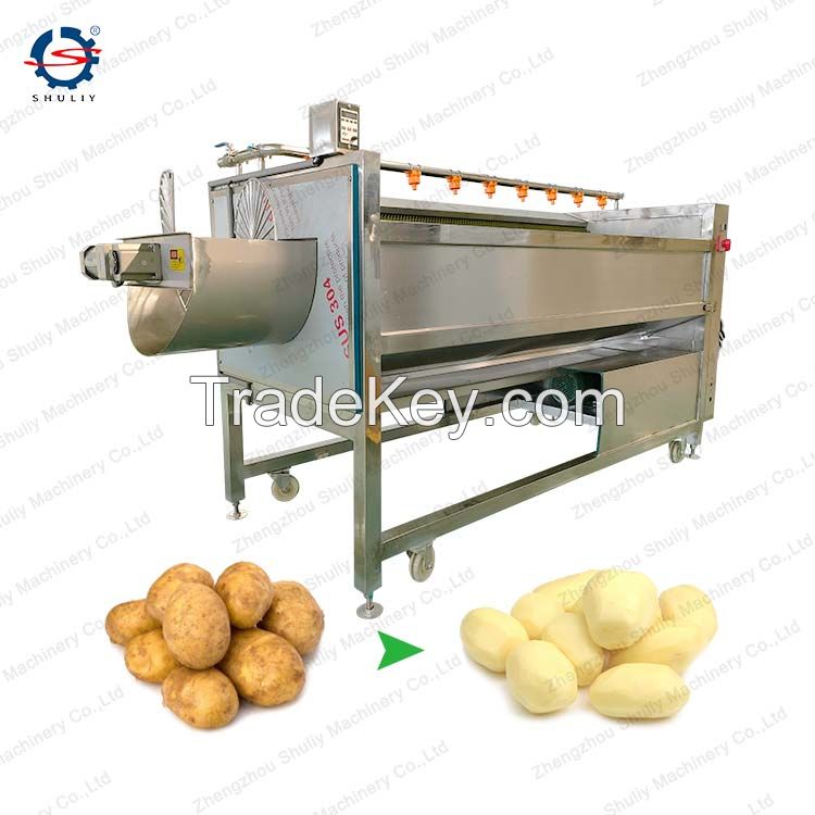 Stainless Steel Full Automatic Potato Ginger Washing Peeling Machine