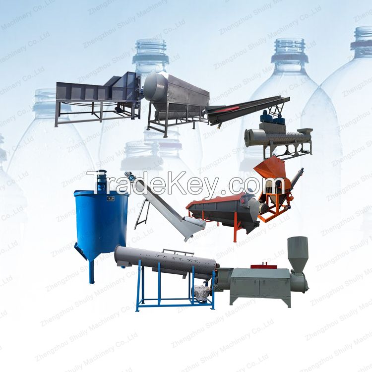 Full set PET Water bottle recycling production line for PET flakes recycling