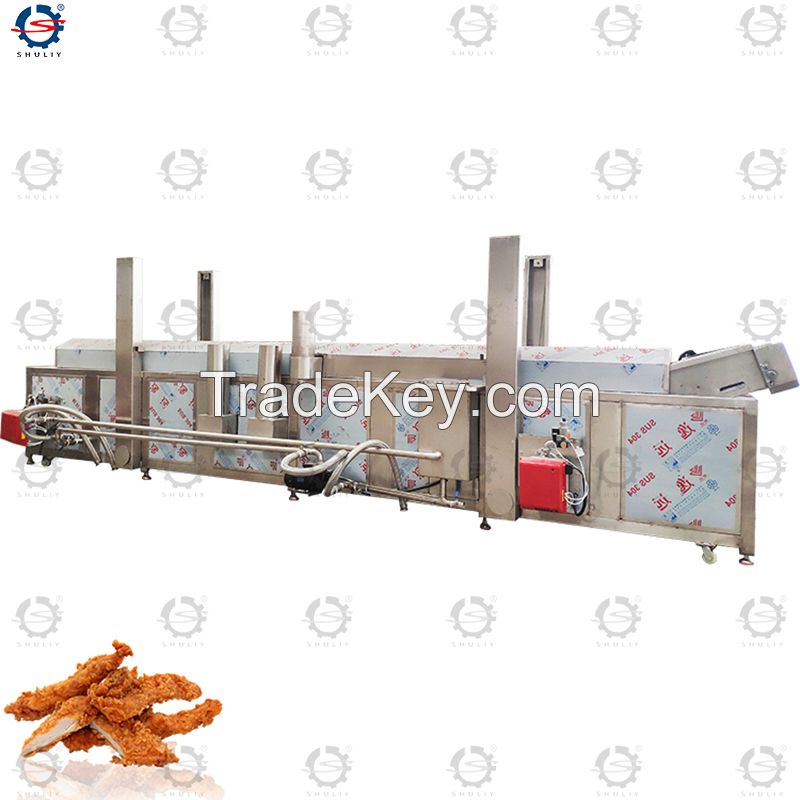 Commercial Continuous Frying Chicken Meat Chicken Frying Machine