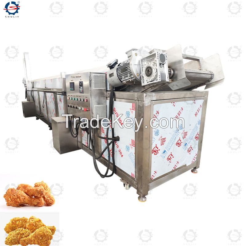 Commercial Continuous Frying Chicken Meat Chicken Frying Machine