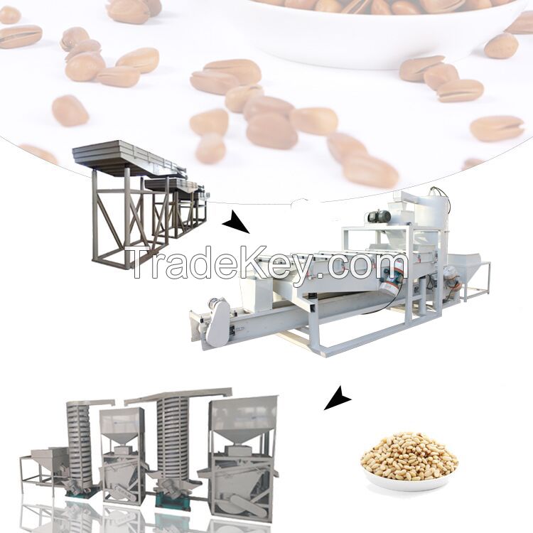 Commercial Use Cedar Nut Processing Shelling Pine Nut Peeling Machine