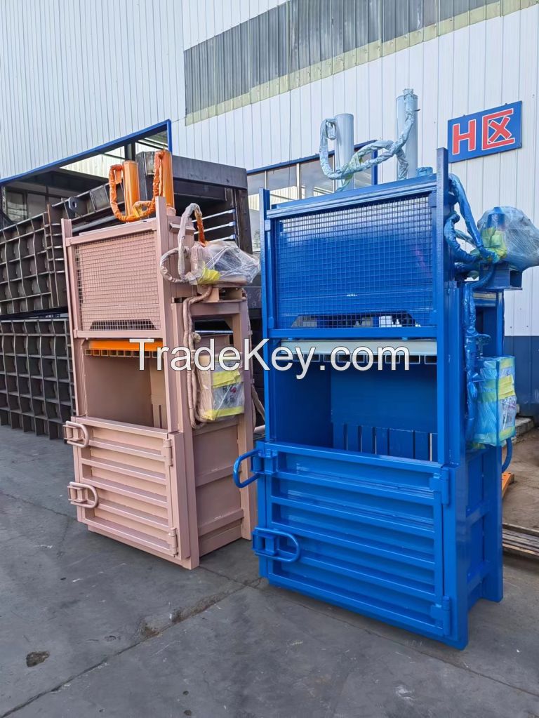 Double cylinder 60T Vertical hydraulic baler for paper cardboard plastic