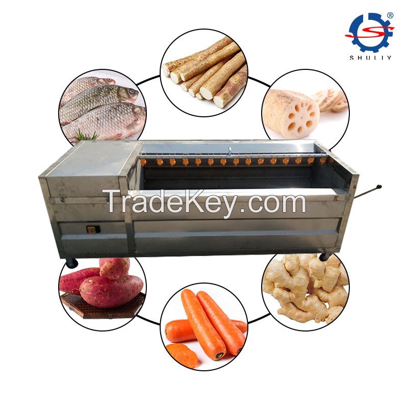 automatic industrial bulbous vegetables taro gingers washing and peeling machine 