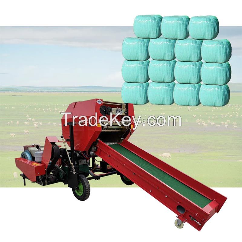 automatic corn silage round baler and wrapper machine