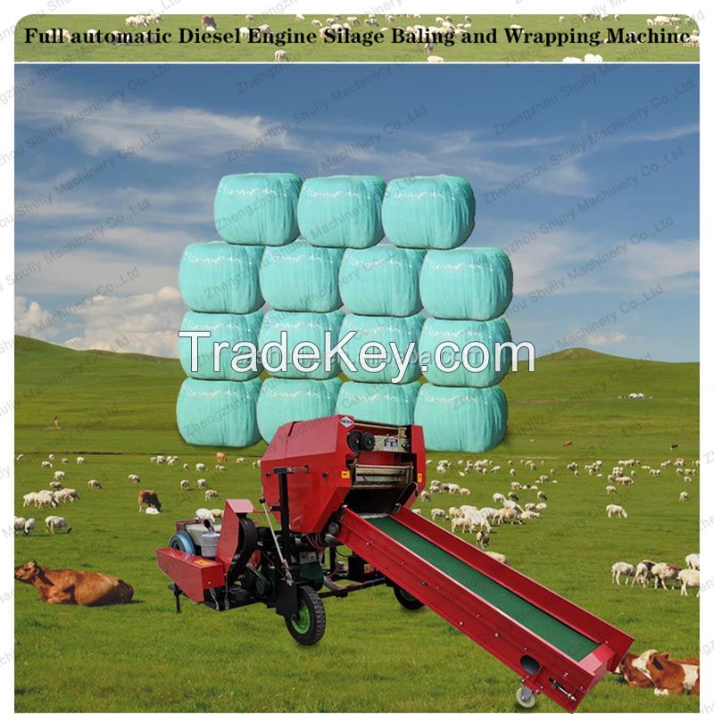 Diesel grass silage balers and wrapper packing machine