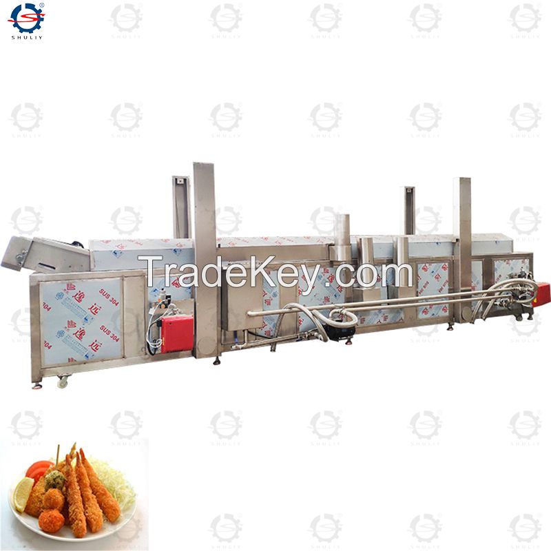 Continuous Frying Machine French Fries Deep  Frier Automatic Frying Equipment