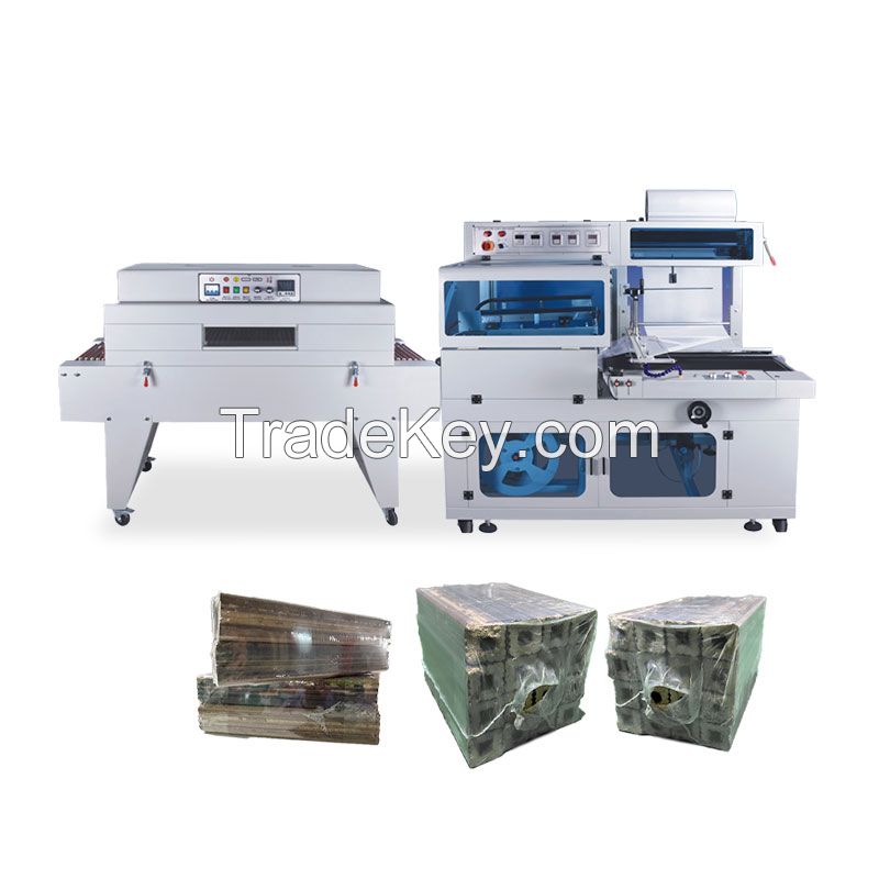 Hot Sale Automatic charcoal Heat Pvc Shrink Film Sleeve Tunnel Wrapping Packing Cutter Machine