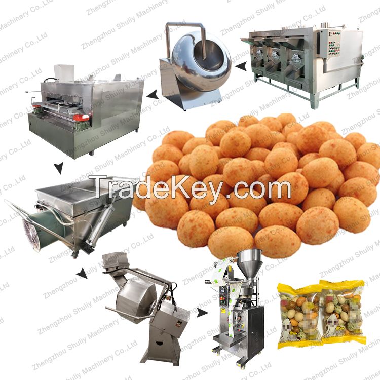 100kg/h Coated Peanuts cashew donuts almond Roasting Production Line