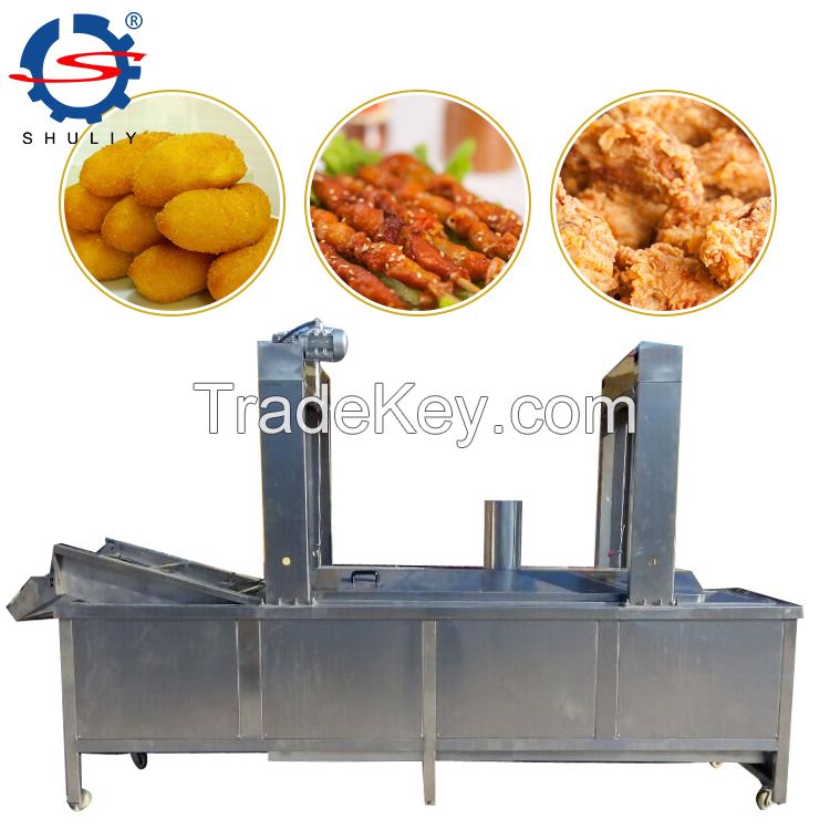 Hot selling continuous potato chips frying machine nugget burger fryer automatic snack food peanut frying machine 
